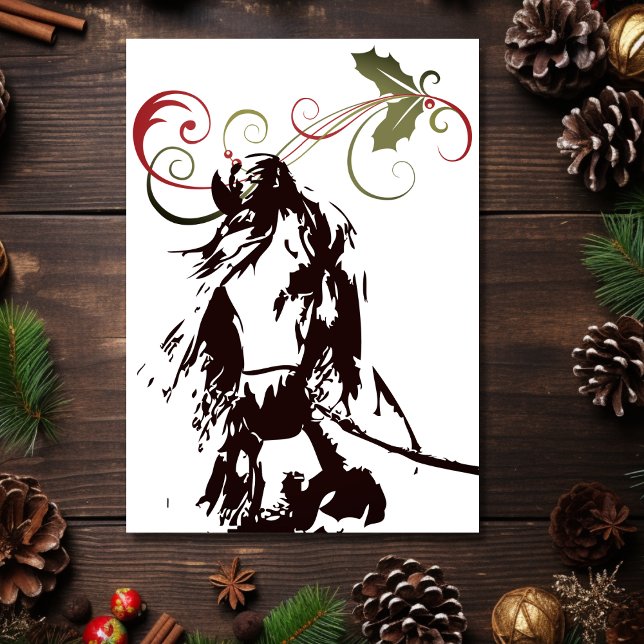 Beautiful Horse and Holly Winter Holiday Christmas Card (Front - Beautiful Horse and Holly Winter Holiday Christmas Card)