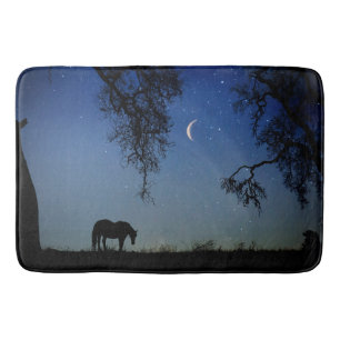 Beautiful Horse and Moon Bath Mat