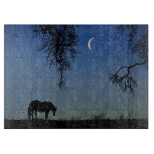 Beautiful Horse and Moon Cutting Board