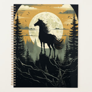 beautiful horse and moon planner