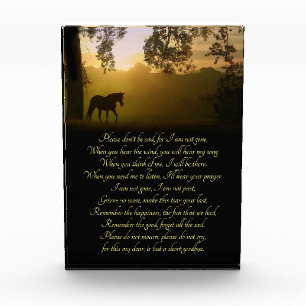 Beautiful Horse and Oak Tree Memorial Photo Block