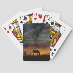 Beautiful Horse and Oak Tree Playing Cards