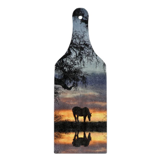 Beautiful Horse and Pond Cutting Board (Front)