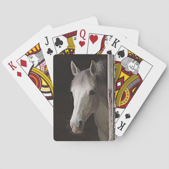 Beautiful Horse and Rustic Barn Playing Cards (Back)
