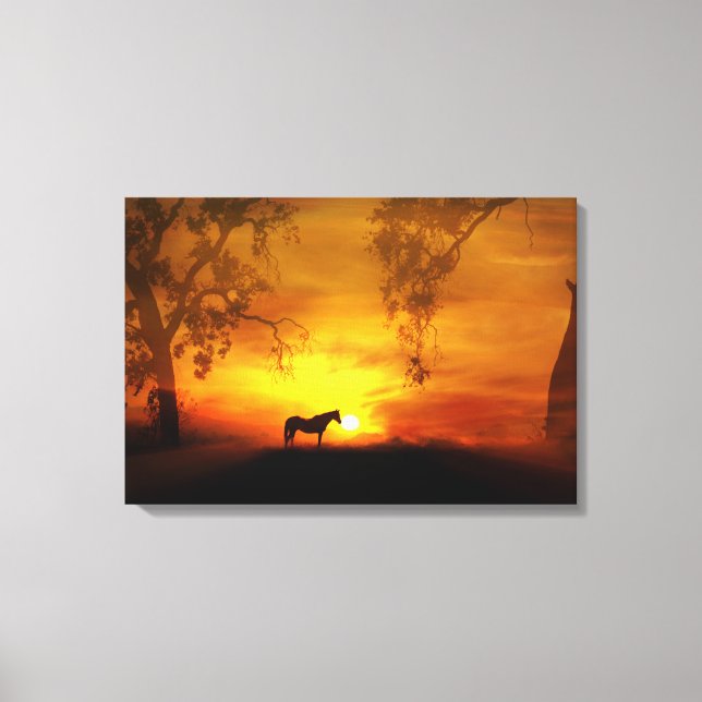Beautiful Horse and Sunrise Canvas (Front)