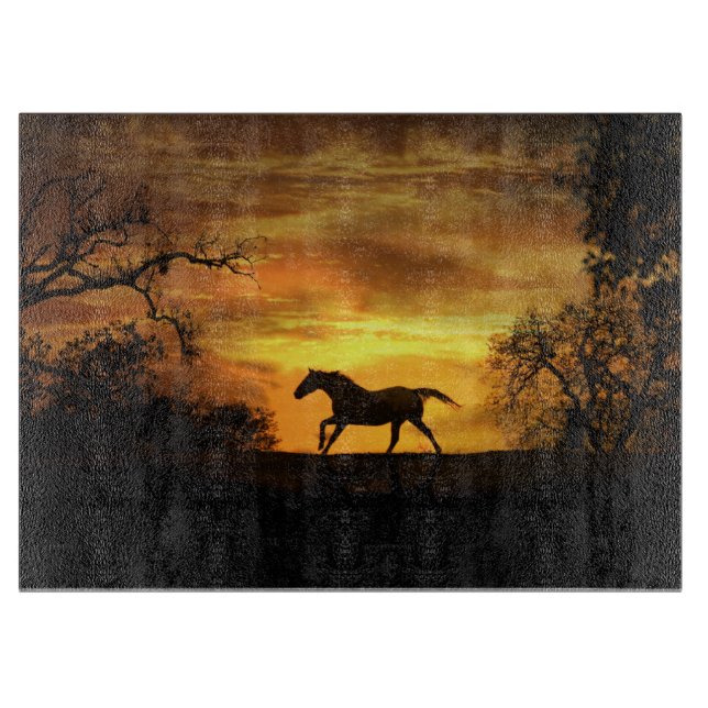 Beautiful Horse at Sunset Cutting Board (Front)