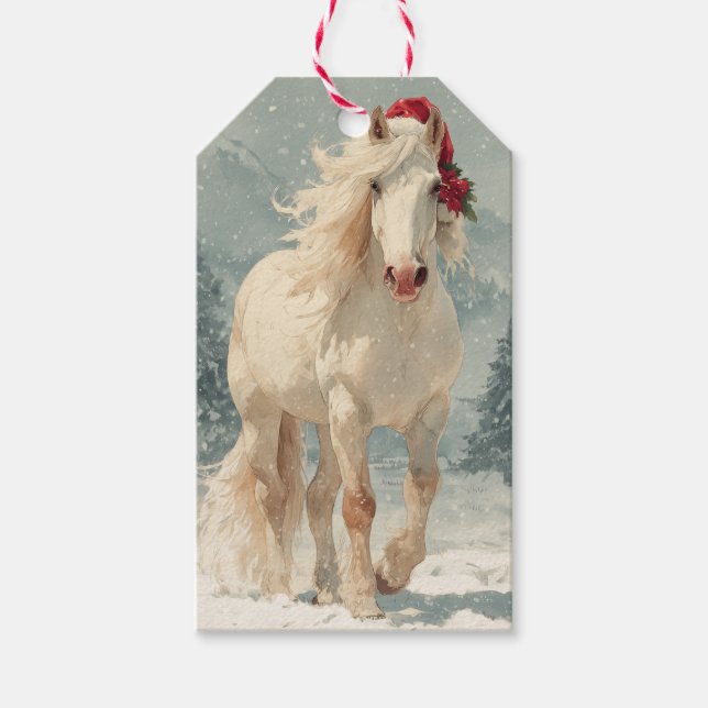 Beautiful Horse Christmas Gift Tag (Front)