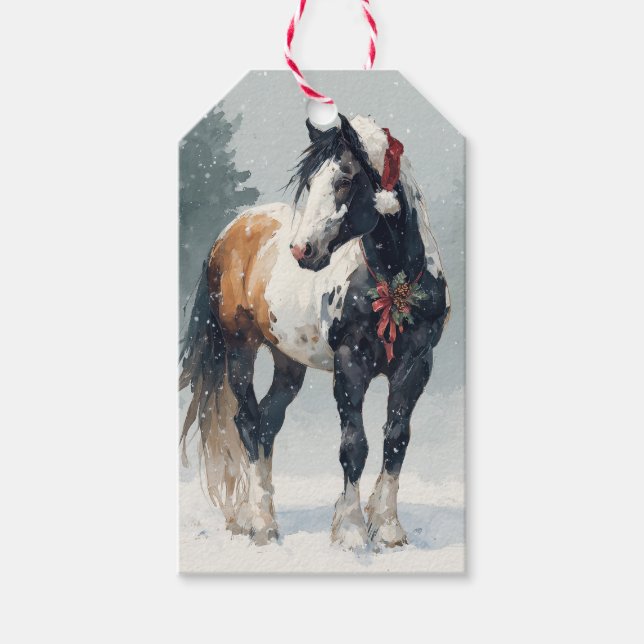 Beautiful Horse Christmas Gift Tag (Front)