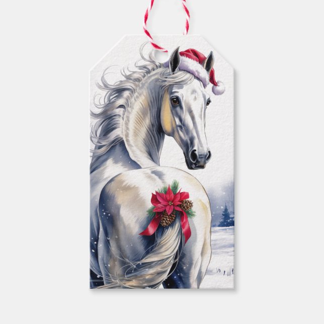 Beautiful Horse Christmas Gift Tag (Front)