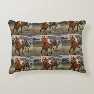 Beautiful Horse Delights Owners in Classic Race Ac Decorative Cushion