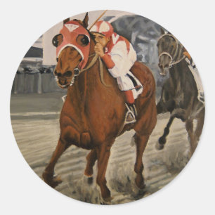 Beautiful Horse Delights Owners in Classic Race Classic Round Sticker