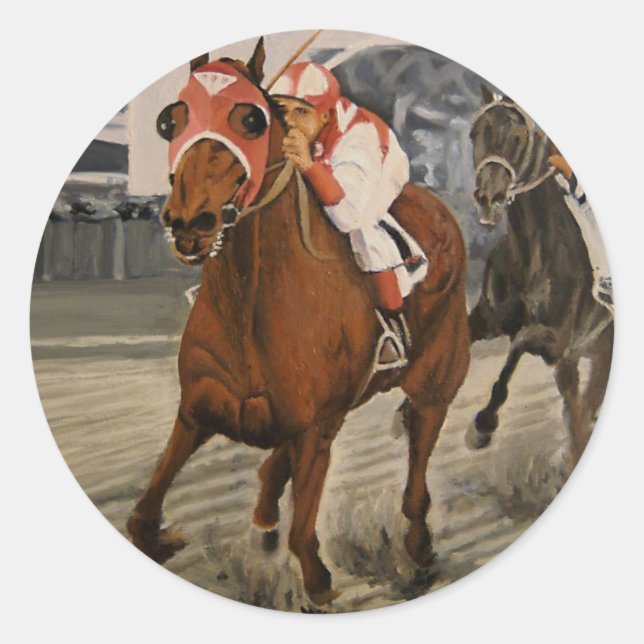 Beautiful Horse Delights Owners in Classic Race Classic Round Sticker (Front)