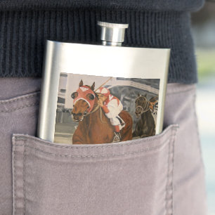 Beautiful Horse Delights Owners in Classic Race Hip Flask