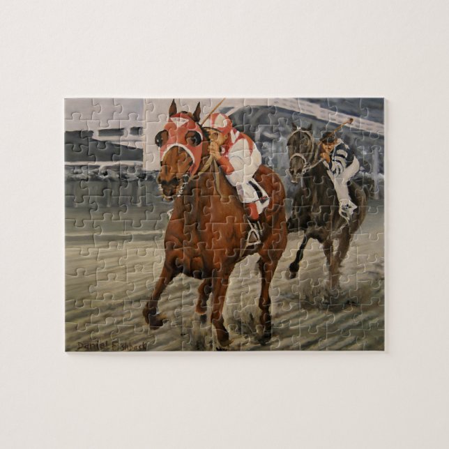 Beautiful Horse Delights Owners in Classic Race Jigsaw Puzzle (Horizontal)