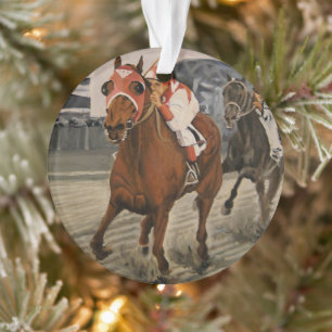 Beautiful Horse Delights Owners in Classic Race Ornament