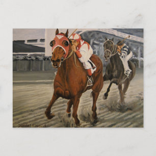 Beautiful Horse Delights Owners in Classic Race Postcard