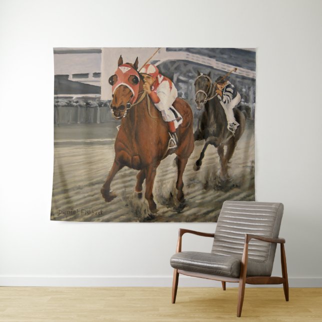Beautiful Horse Delights Owners in Classic Race Tapestry (In Situ (Horizontal))