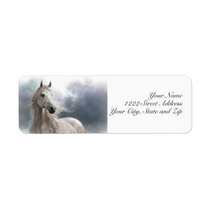 Beautiful Horse Flowing Mane Return Address