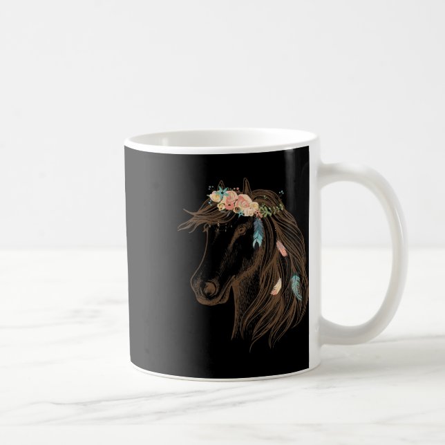Beautiful Horse Hand Drawn Art For Animal Lovers  Coffee Mug (Right)