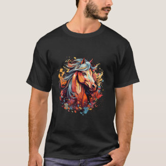 beautiful horse illustration Autumn wild Idea Crea T-Shirt