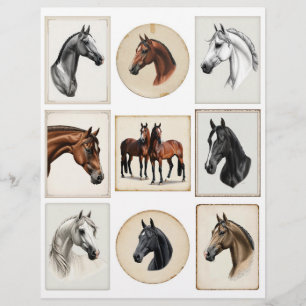 Beautiful Horse Illustrations for Papercrafting