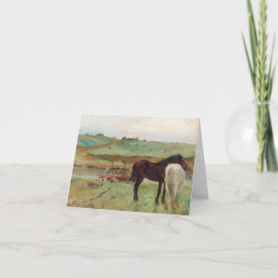 Beautiful Horse in a Meadow Degas Birthday Card