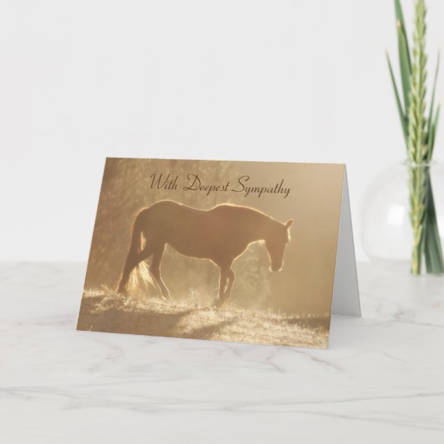 Beautiful Horse in Light Sympathy Loss of Horse Card (Front)