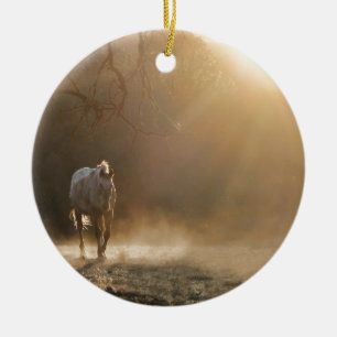Beautiful Horse in Sunlight Gifts Ceramic Tree Decoration