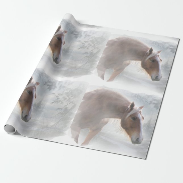 Beautiful Horse in the snow Gift Wrap (Unrolled)