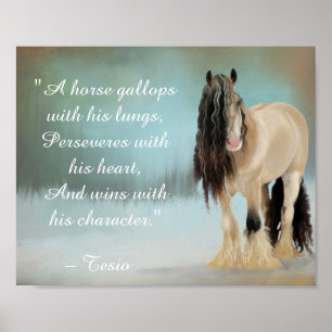 Beautiful Horse Inspirational Quote Decoupage Poster