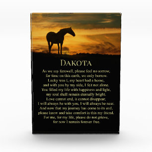 Beautiful Horse Memorial Custom Name Spiritual  Photo Block