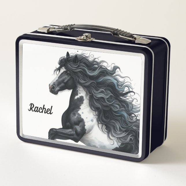 Beautiful Horse Metal Lunch Box (Front)