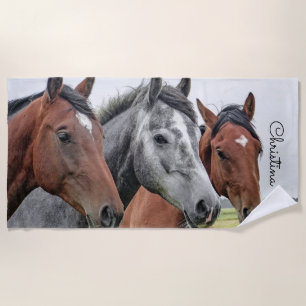 Beautiful Horse Personalised beach towel