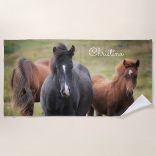 Beautiful Horse Personalised beach towel