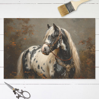 Beautiful Horse Piebald Coat Painting Decoupage Tissue Paper