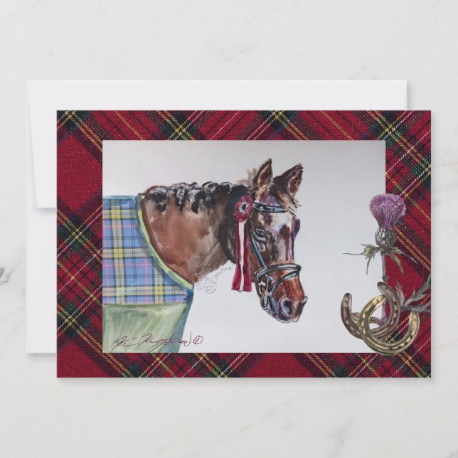 beautiful  horse , plaid card (Front)