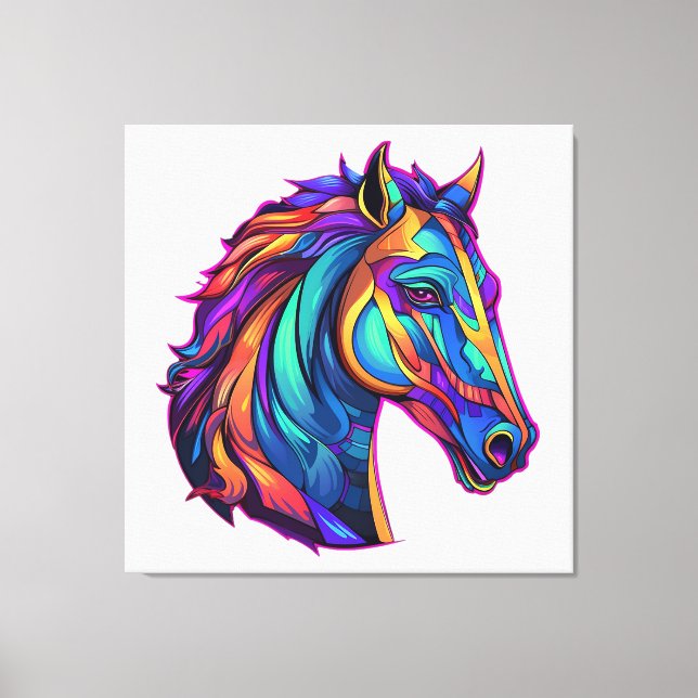 Beautiful Horse Pop Art Canvas Print (Front)