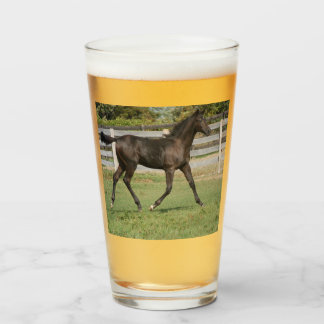 Beautiful Horse Prancing in a Field Glass