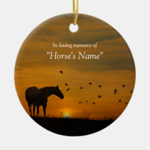 Beautiful Horse Sympathy Tribute Memorial Ceramic Tree Decoration