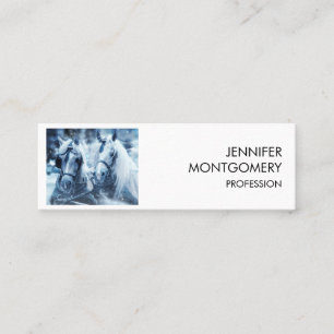 Beautiful Horse Team Winter Photo Mini Business Card
