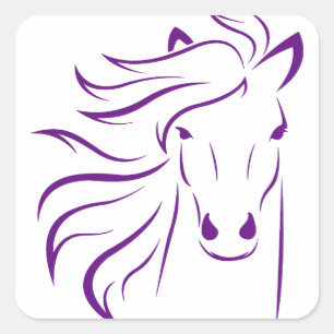 Beautiful Horse with Glamourous Mane Square Sticker