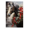 Beautiful Horse with Winter Wreath Christmas