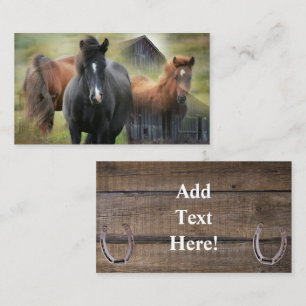 Beautiful Horses and Rustic Barn Business Card