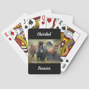 Beautiful Horses and Rustic Barn Playing Cards