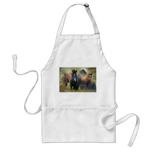 Beautiful Horses and Rustic Barn Standard Apron