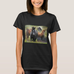 Beautiful Horses and Rustic Barn T-Shirt