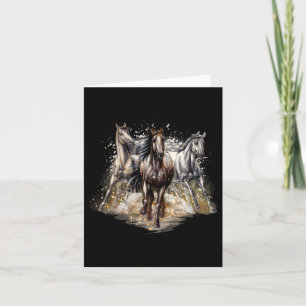 Beautiful Horses Drawing Art Horse Riding Men Wome Card