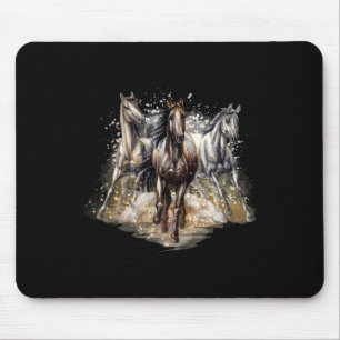 Beautiful Horses Drawing Art Horse Riding Men Wome Mouse Mat