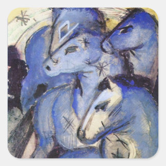 Beautiful Horses - Franz Marc - The Blue Rider Square Sticker