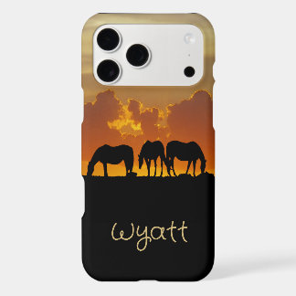Beautiful Horses in Sunset Evening Custom Name